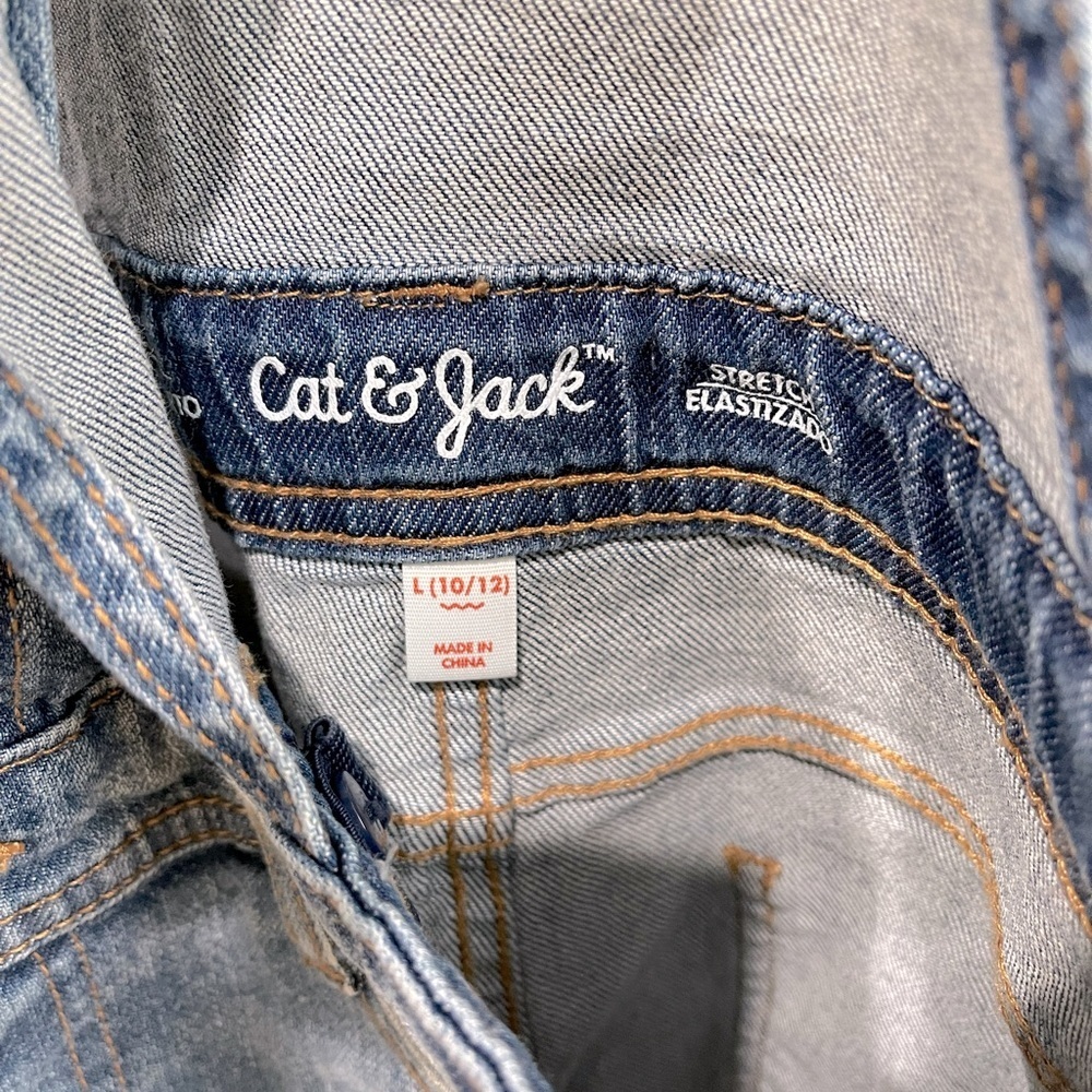 Girls Cat & Jack denim shortall Size 10/12 - Picture 6 of 7